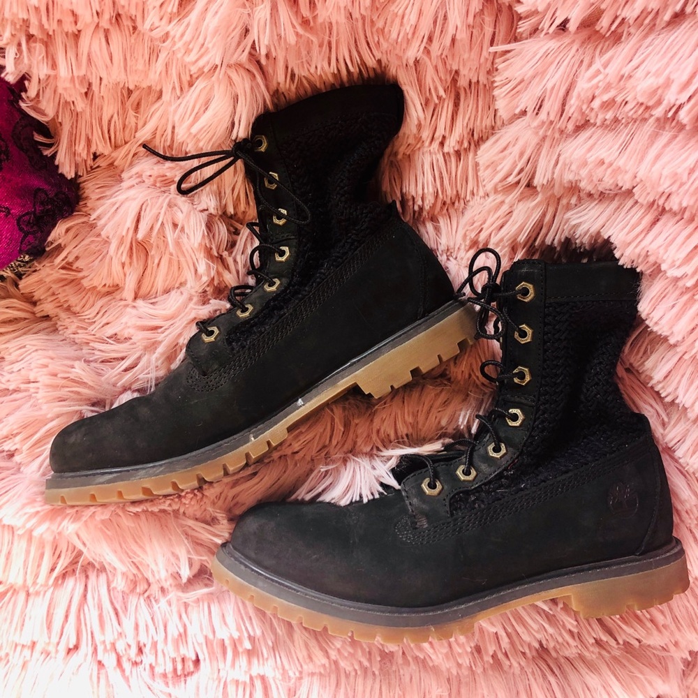 Open Weave Black Timberland Boots